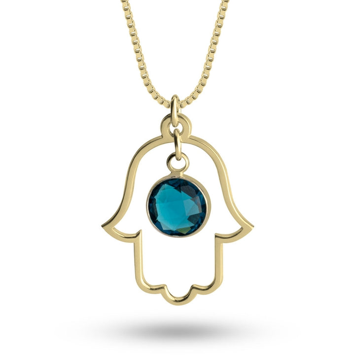 Hamsa Birthstone Pendant