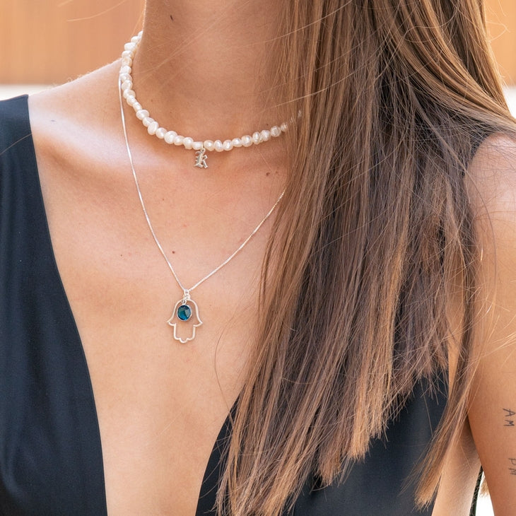 Hamsa Birthstone Pendant