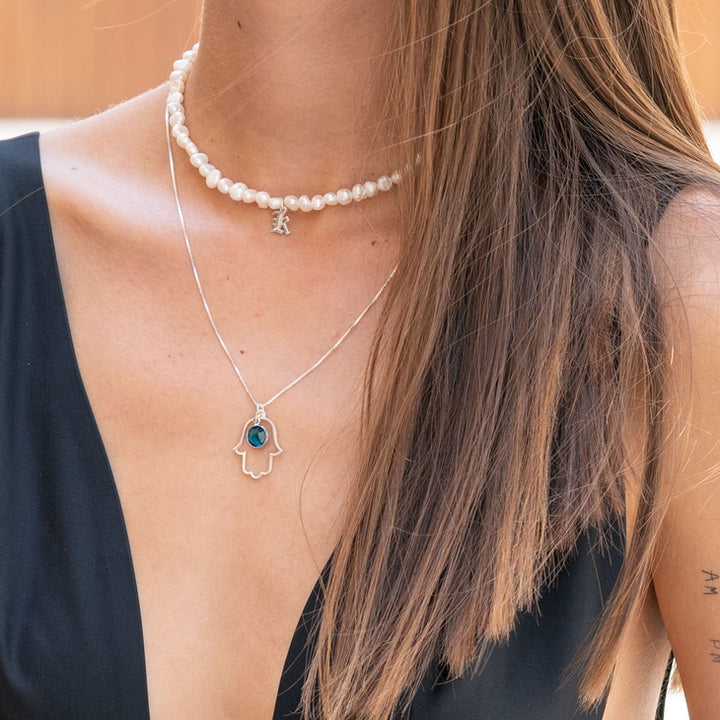 Hamsa Birthstone Pendant
