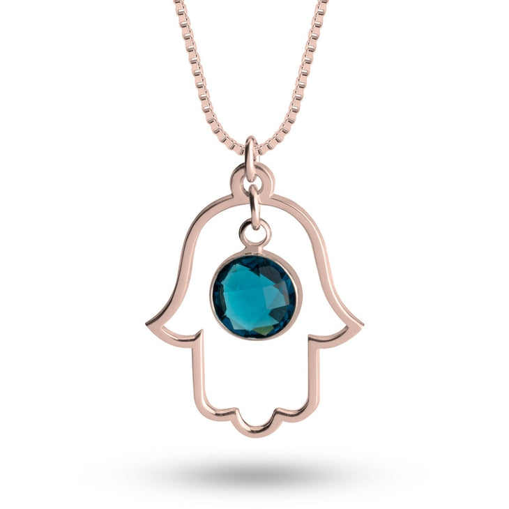 Hamsa Birthstone Pendant