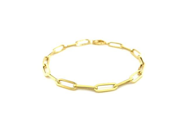14K Gold Bold Paperclip Chain Bracelet