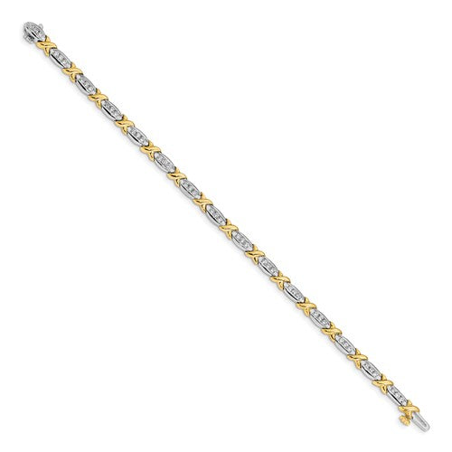 1ctw Lab-Grown Diamond Two-Tone XO Tennis Bracelet
