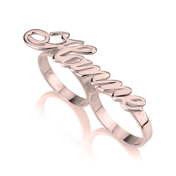 Two finger sales name ring