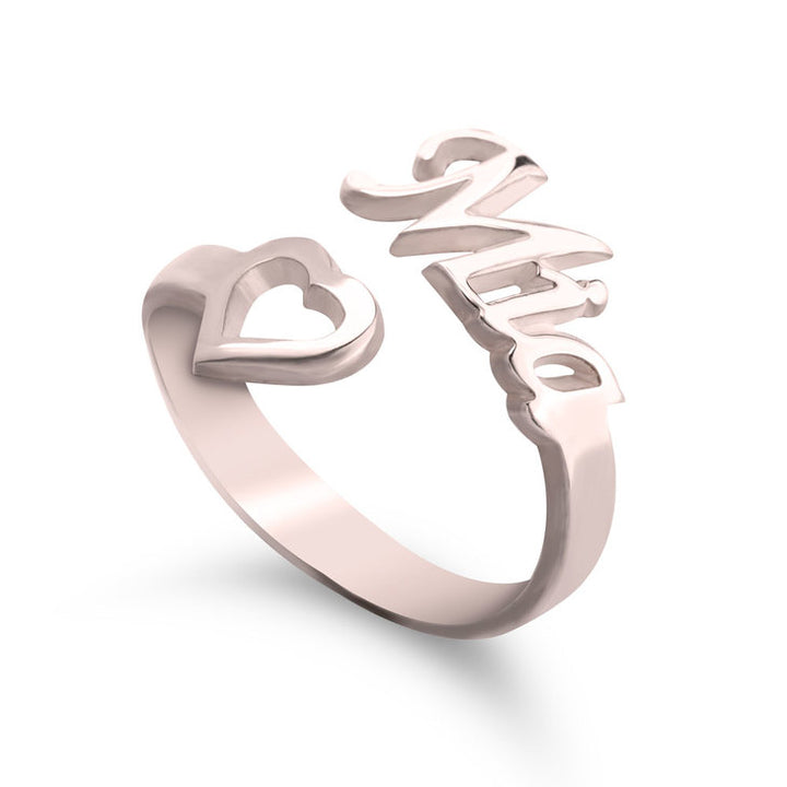 Personalized Name Ring With Heart